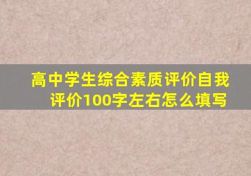 高中学生综合素质评价自我评价100字左右怎么填写