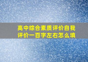 高中综合素质评价自我评价一百字左右怎么填