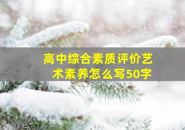 高中综合素质评价艺术素养怎么写50字