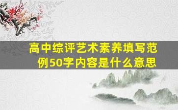 高中综评艺术素养填写范例50字内容是什么意思