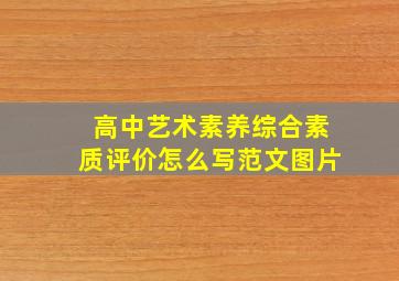 高中艺术素养综合素质评价怎么写范文图片