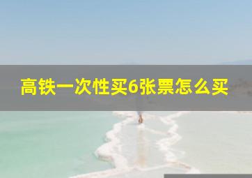 高铁一次性买6张票怎么买