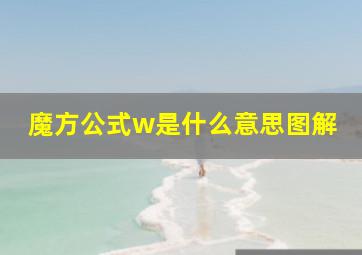 魔方公式w是什么意思图解