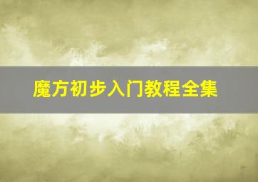 魔方初步入门教程全集