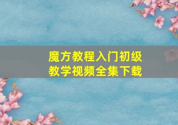 魔方教程入门初级教学视频全集下载