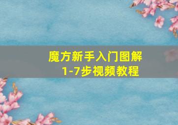 魔方新手入门图解1-7步视频教程