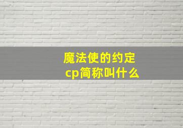 魔法使的约定cp简称叫什么