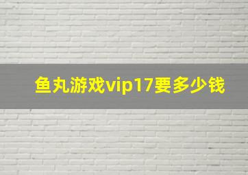 鱼丸游戏vip17要多少钱