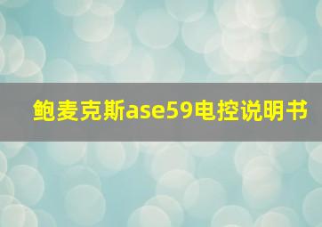 鲍麦克斯ase59电控说明书