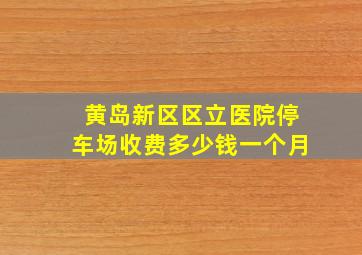 黄岛新区区立医院停车场收费多少钱一个月