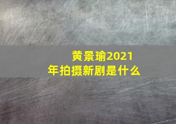 黄景瑜2021年拍摄新剧是什么