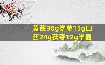 黄芪30g党参15g山药24g茯苓12g半夏