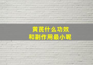 黄芪什么功效和副作用最小呢