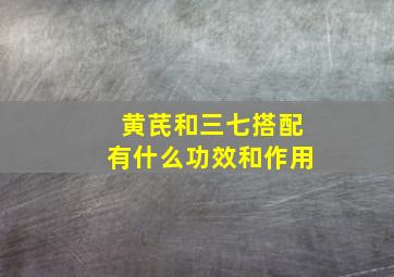 黄芪和三七搭配有什么功效和作用