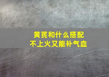 黄芪和什么搭配不上火又能补气血