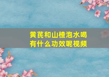 黄芪和山楂泡水喝有什么功效呢视频