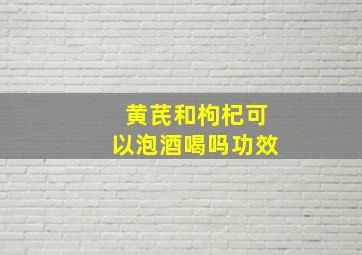 黄芪和枸杞可以泡酒喝吗功效