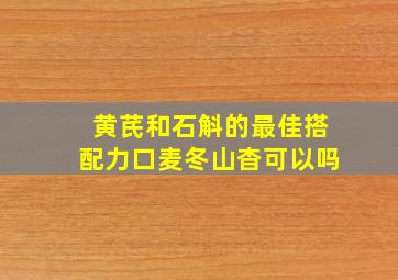 黄芪和石斛的最佳搭配力口麦冬山杳可以吗