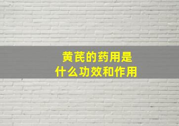 黄芪的药用是什么功效和作用