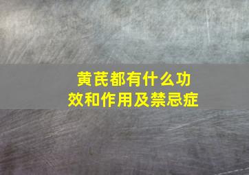 黄芪都有什么功效和作用及禁忌症