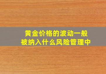 黄金价格的波动一般被纳入什么风险管理中