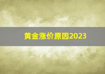 黄金涨价原因2023