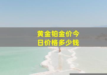 黄金铂金价今日价格多少钱