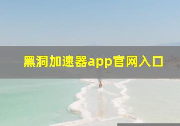 黑洞加速器app官网入口