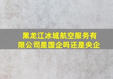 黑龙江冰城航空服务有限公司是国企吗还是央企