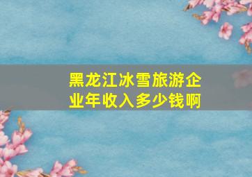 黑龙江冰雪旅游企业年收入多少钱啊