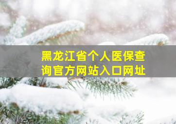 黑龙江省个人医保查询官方网站入口网址