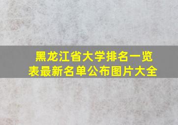 黑龙江省大学排名一览表最新名单公布图片大全