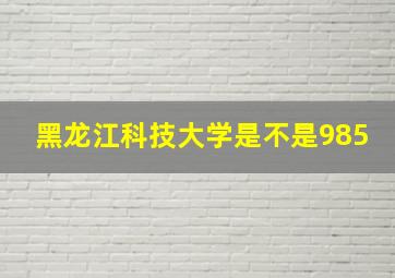 黑龙江科技大学是不是985