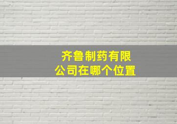 齐鲁制药有限公司在哪个位置