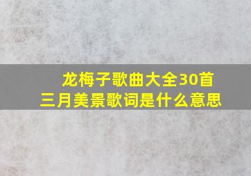 龙梅子歌曲大全30首三月美景歌词是什么意思